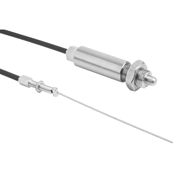Indexing Plunger W Remote Actuation, Size:4, Form:K W Locknut, D=12, D1=M20X1, 5, L=3000, Stainless